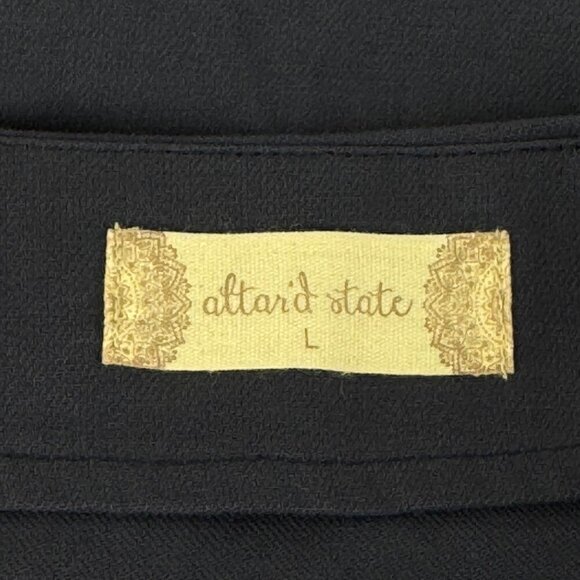 Altar'd State NEW Navy Blue Cotton Mini Wrap Skirt Large Casual Nautical Button - Picture 6 of 8